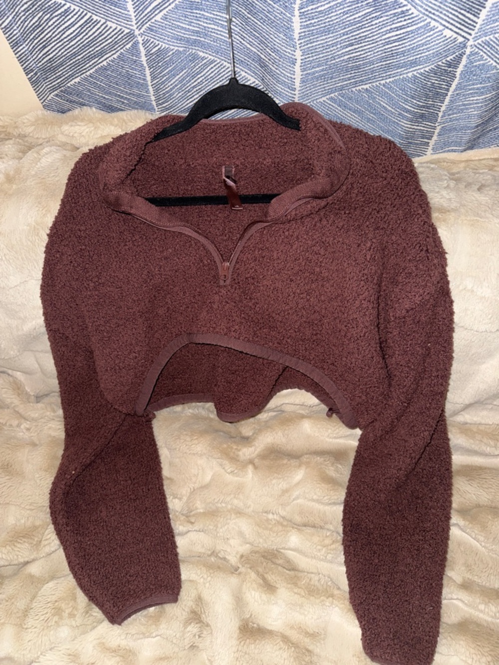 Skims cropped Teddy brown sweater